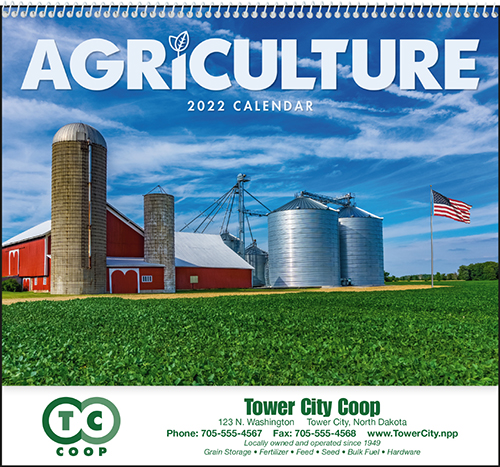 Agriculture  Spiral Bound Wall Calendar for 2022